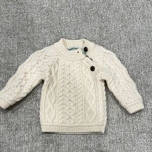 Aran Crafts Cream Cable Knit Kids Sweater